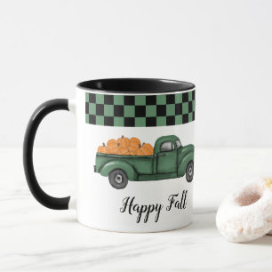 Vintage Green Pumpkin Truck Tasse