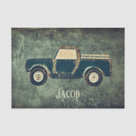 Vintage Green Rusty Truck Old Rustic Texture Tissu Seidenpapier