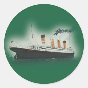 Vintage Green Titanic Schiff Weihnachten Runder Aufkleber