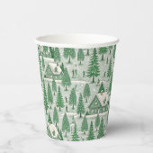 Vintage Green Toile Christmas Holiday Pappbecher (Rechts)