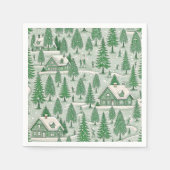Vintage Green Toile Christmas Holiday Serviette (Vorderseite)