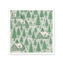 Vintage Green Toile Christmas Holiday