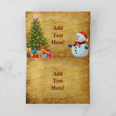 Vintage Green Tractor BarWeihnachtskarte Feiertagskarte (Innenseite)