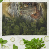Vintage Green Tractor Rustic Old Barn Geschirrtuch (Gefaltet)