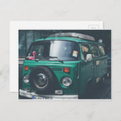 VINTAGE GREEN VAN POSTCARD POSTKARTE (Vorne/Hinten)
