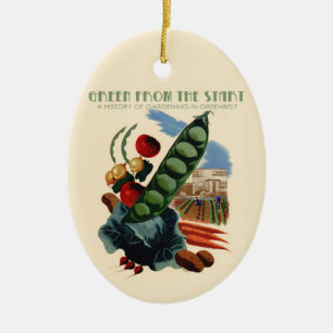 Vintage Greenbelt-Ornament Keramikornament