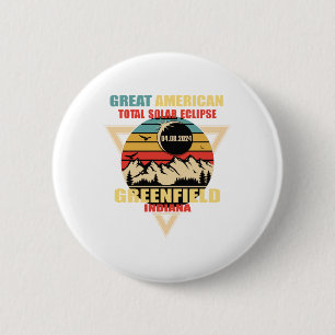 Vintage Greenfield Indiana Totale Sonnenfinsternis Button