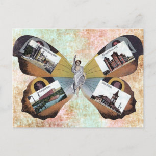 Vintage Greenville South Carolina Feen-Lady-Kunst Postkarte