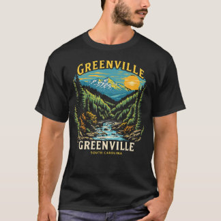 Vintage Greenville South Carolina Sonnenuntergang T-Shirt