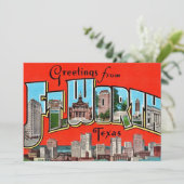Vintage Greeting Fort Worth TX 5x7 Big Postcard Dankeskarte (Stehend Vorderseite)
