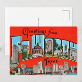 Vintage Greeting Fort Worth TX 5x7 Big Postcard Dankeskarte (Vorne/Hinten)