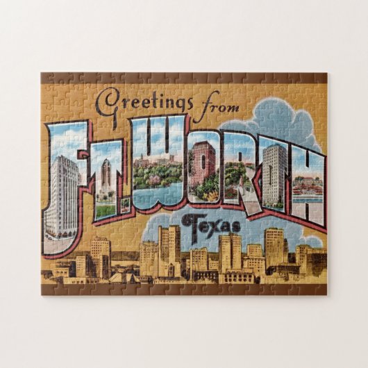 Vintage Greeting  Fort Worth TX  Puzzle (Horizontal)
