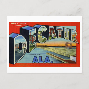 Vintage Greetings from Decatur, Alabama Postkarte