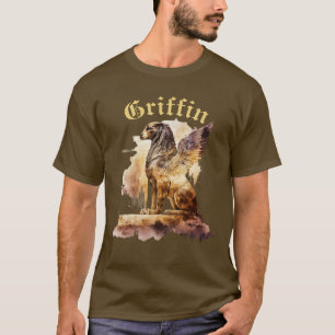 Vintage Greif Gryphon Mythologie Braun Gold T-Shirt