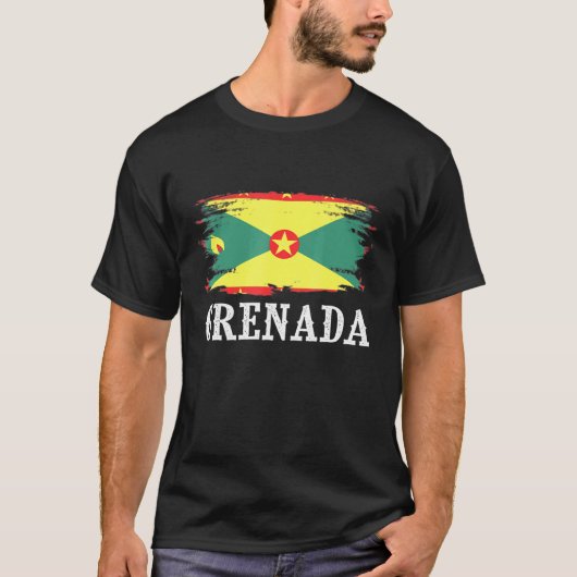 Vintage Grenada Flag I Liebe Grenada T-Shirt (Vorderseite)