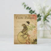 Vintage Grenouille Postkarte (Stehend Vorderseite)