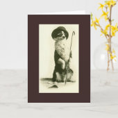 Vintage Grenz-Collie-Grußkarte Karte (Gelbe Blume)