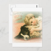 Vintage Grenz-Collie-Postkarte Postkarte (Vorne/Hinten)