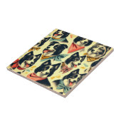 Vintage Grenze Collie Seamless Fliese (Seite)