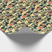 Vintage Grenze Collie Seamless Geschenkpapier (Ecke)