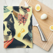 Vintage Grenze Collie Seamless Geschirrtuch (Viertel Falte)