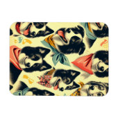 Vintage Grenze Collie Seamless Magnet (Horizontal)