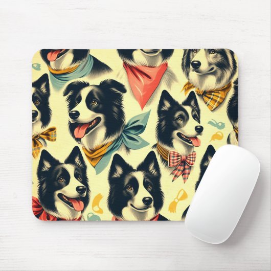 Vintage Grenze Collie Seamless Mousepad (Mit Mouse)