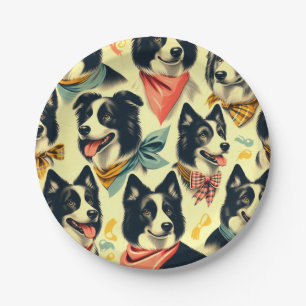 Vintage Grenze Collie Seamless Pappteller