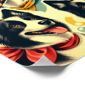 Vintage Grenze Collie Seamless Poster (Ecke)