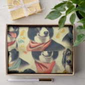 Vintage Grenze Collie Seamless Seidenpapier (Geschenk)