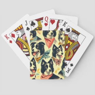 Vintage Grenze Collie Seamless Spielkarten