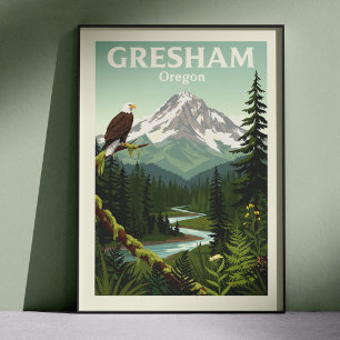 Vintage Gresham Oregon Poster
