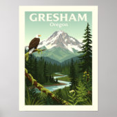 Vintage Gresham Oregon Poster (Vorne)