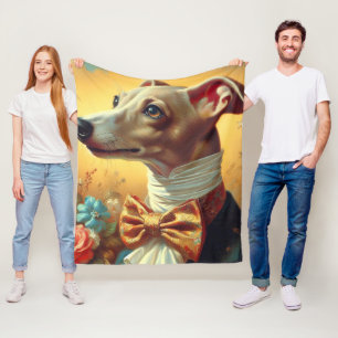 Vintage Greyhound-Dog-Malerei Fleecedecke