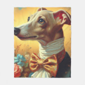 Vintage Greyhound-Dog-Malerei Fleecedecke (Vorderseite)