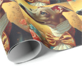 Vintage Greyhound-Dog-Malerei Geschenkpapier (Rolleneckpunkt)