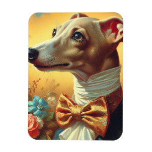 Vintage Greyhound-Dog-Malerei Magnet