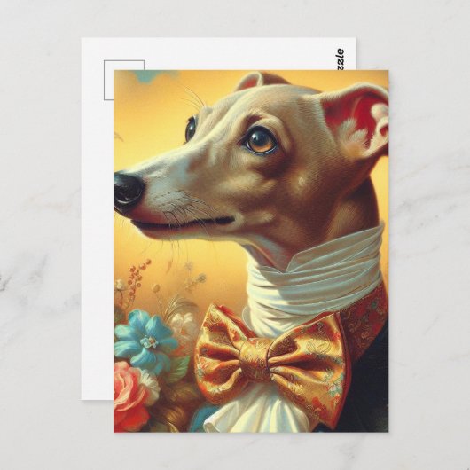 Vintage Greyhound-Dog-Malerei Postkarte (Vorne/Hinten)