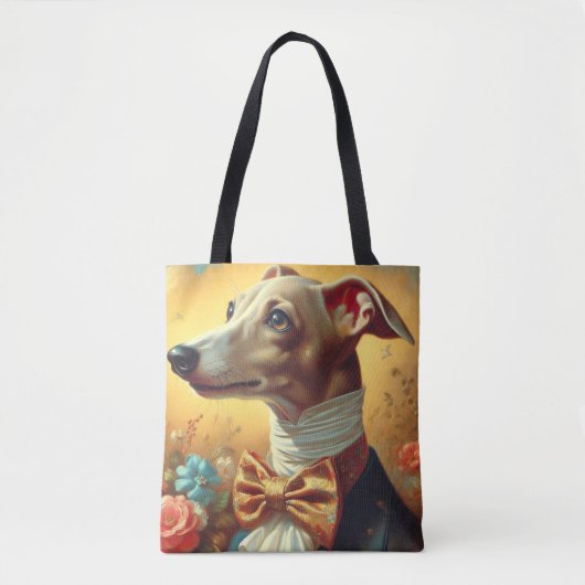 Vintage Greyhound-Dog-Malerei Tasche (Vorderseite)