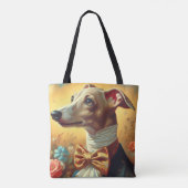 Vintage Greyhound-Dog-Malerei Tasche (Rückseite)