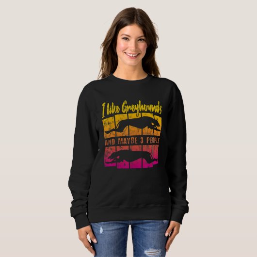 Vintage Greyhound Dog Sunset Sweatshirt (Vorne ganz)