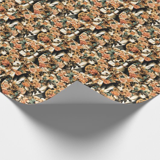 Vintage Greyhound Illustration Geschenkpapier (Ecke)