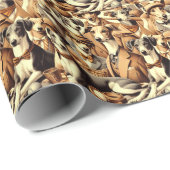 Vintage Greyhound Illustration Geschenkpapier (Rolleneckpunkt)