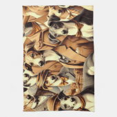 Vintage Greyhound Illustration Geschirrtuch (Vertikal)