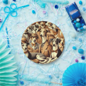 Vintage Greyhound Illustration Pappteller (Party)