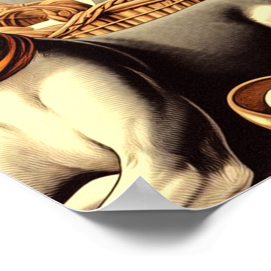 Vintage Greyhound Illustration Poster (Ecke)