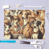 Vintage Greyhound Illustration Seidenpapier (Handwerk)