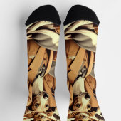 Vintage Greyhound Illustration Socken (Oben)