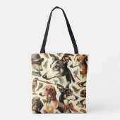 Vintage Greyhound Illustration Tasche (Rückseite)