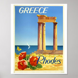 Vintage Griechenland Reiseleinwandposter Poster